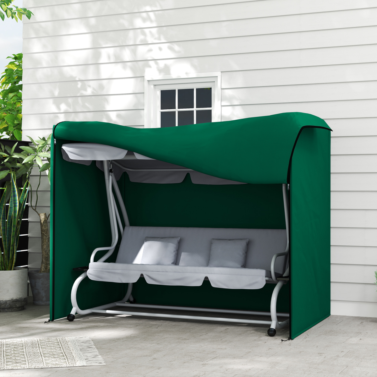 Outsunny 3 Seater Garden Swing Cover, Windproof and Anti-UV