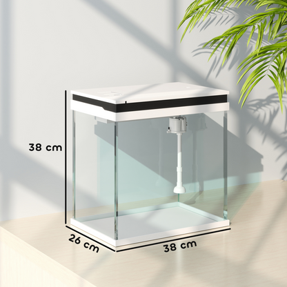 PawHut 14L Small Fish Tank with Filter System, LED Lights, Water Pump