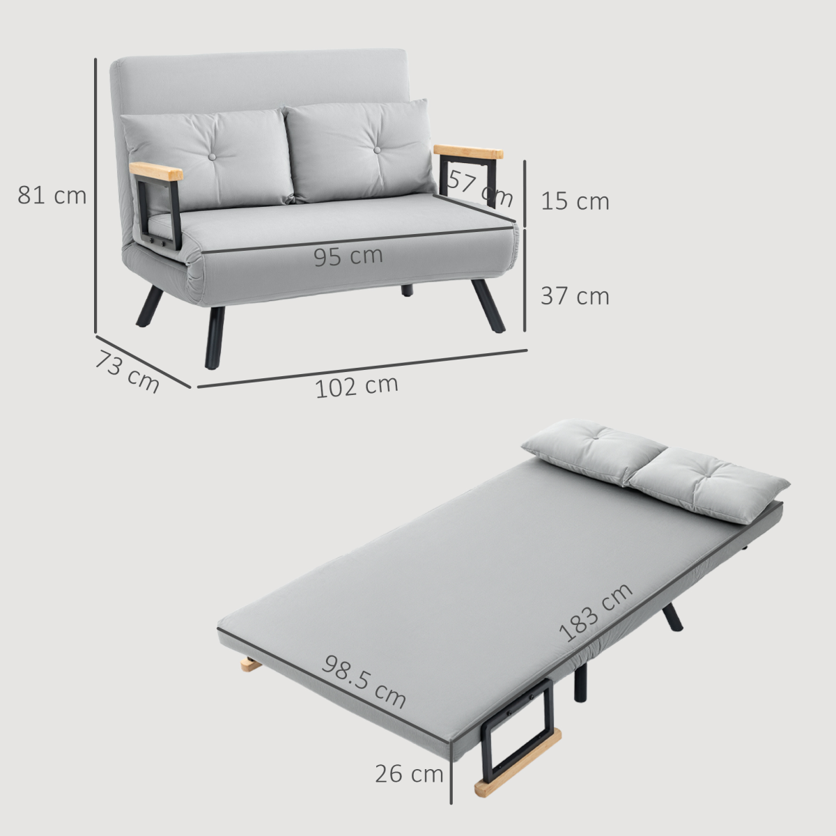 Versatile Loveseat Sofa Bed – Adjustable Comfort & Stylish Design