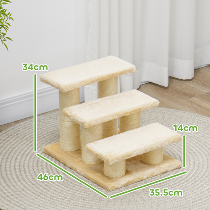 PawHut Cat Steps 3 Stairs Deluxe Pet Portable Easy Climb Assistance Lightweight
