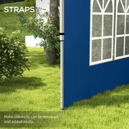 Outsunny Gazebo Side Panels for 3x3(m) or 3x4m Pop Up Gazebo, 2 Pack, Blue