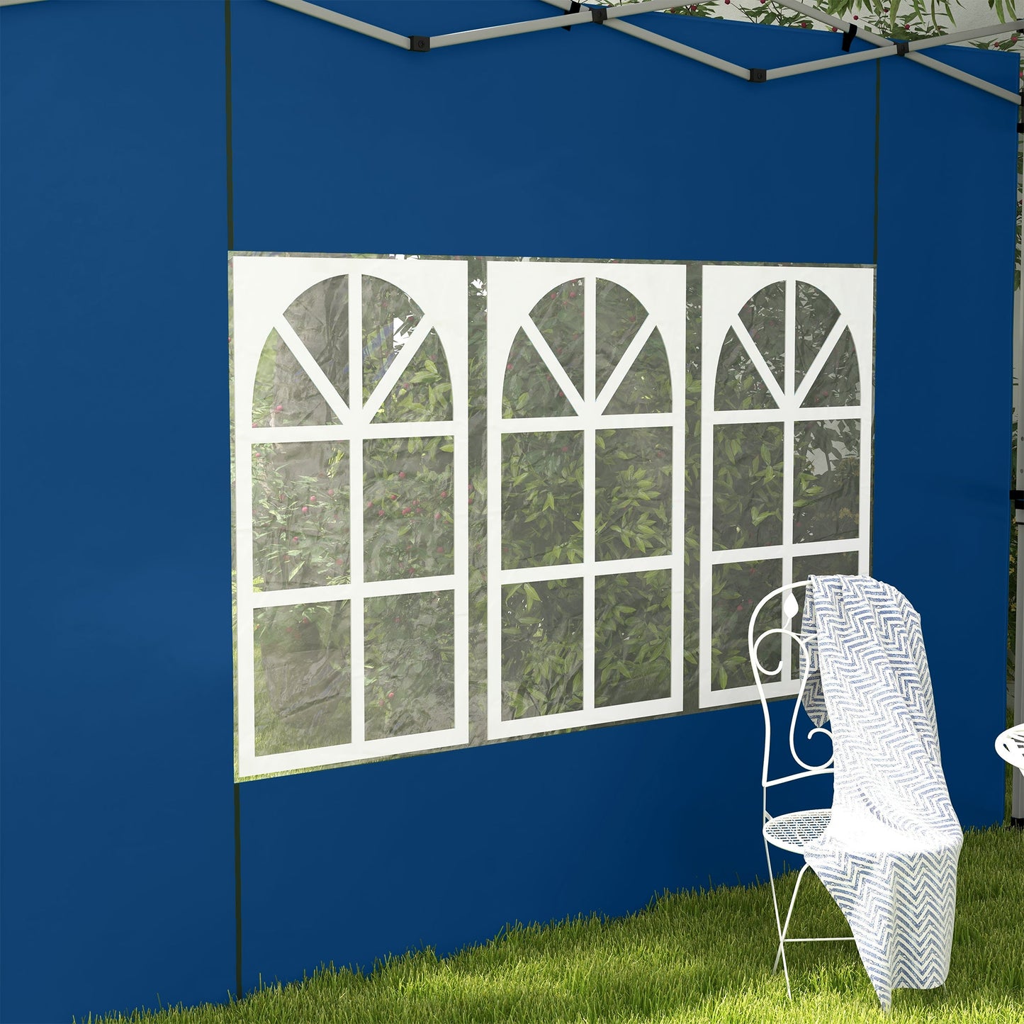 Outsunny Gazebo Side Panels for 3x3(m) or 3x4m Pop Up Gazebo, 2 Pack, Blue