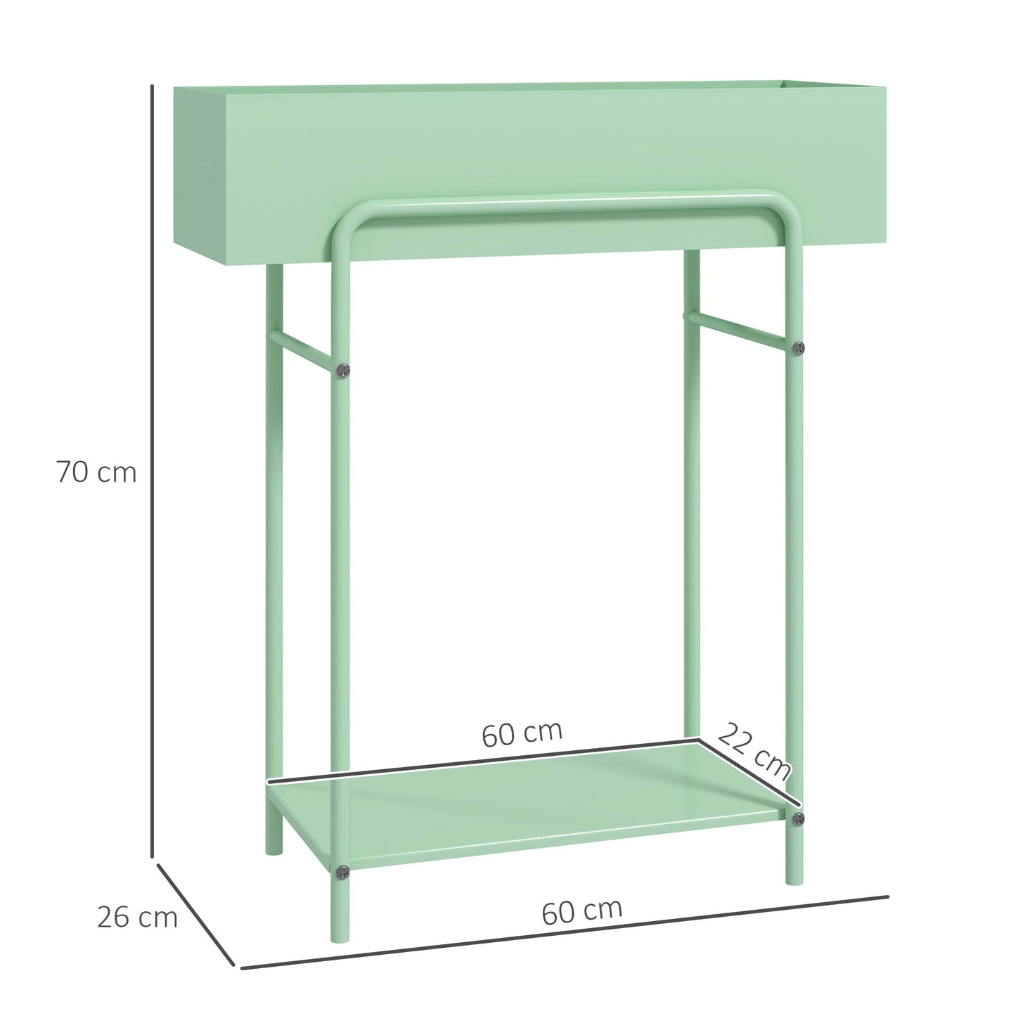 Elegant Green Metal Plant Stand - Two-Tier Design for Versatile Arrangements