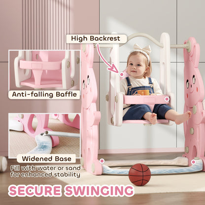 Rabbit-Themed Playground Set - Safe Fun for Kids - Slide, Swing & Climber