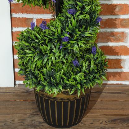 Elegant Spiral Boxwood & Lavender Plant Set – Low Maintenance Decor