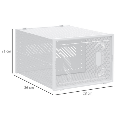 HOMCOM 8PCS Stackable Clear Plastic Shoe Storage Box for UK/EU Size 8.5/43