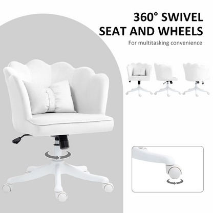 HOMCOM Armless Desk Chair Home Office Chair w/ Wide Seat Tilt Function