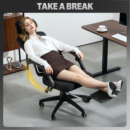 HOMCOM Mesh Ergonomic Office Chair with Lumbar Support, Headrest