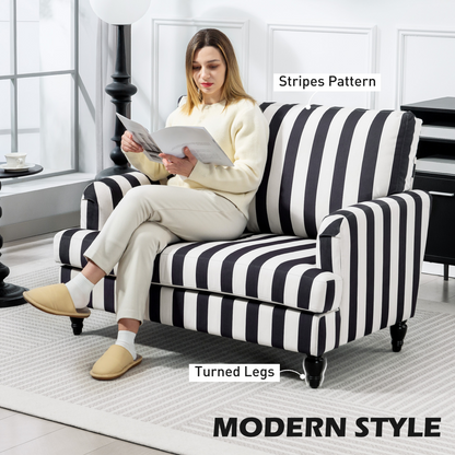 HOMCOM Accent Chair with Stripe, Armchair for Living Room
