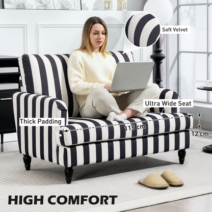 HOMCOM Accent Chair with Stripe, Armchair for Living Room