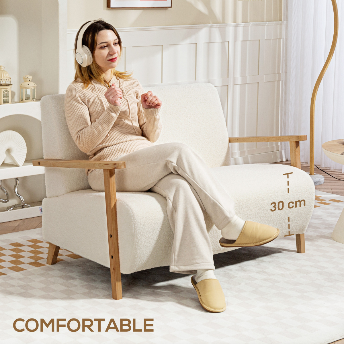 HOMCOM 2 Seater Sofa, Fabric Modern Loveseat for Living Room