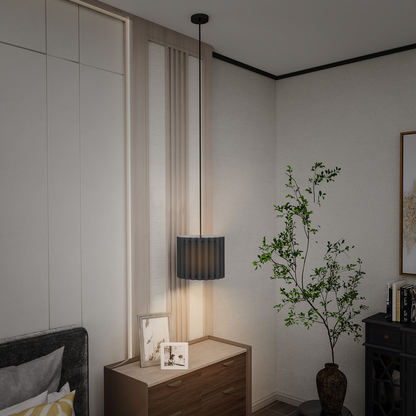 HOMCOM Linen Pendant Light, E27 Lampshade for Living Room, Bedroom