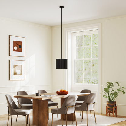 HOMCOM Linen Pendant Light, E27 Lampshade for Living Room, Bedroom
