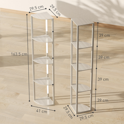 HOMCOM Corner Floor Lamp with Dimmable Warm White LED Light