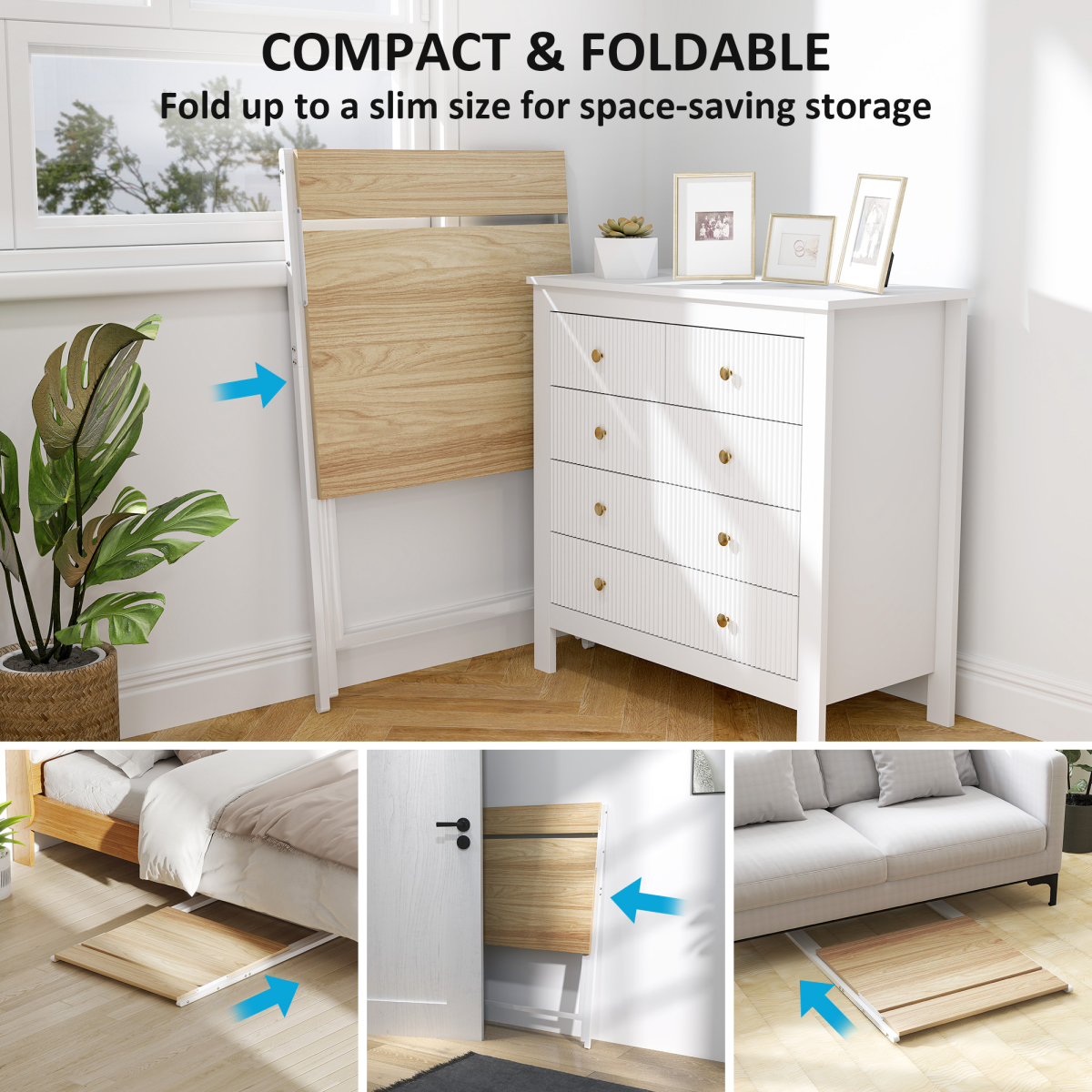 HOMCOM 70 cm Folding Computer Desk for Small Spaces Bedroom