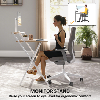 HOMCOM 70 cm Folding Computer Desk for Small Spaces Bedroom