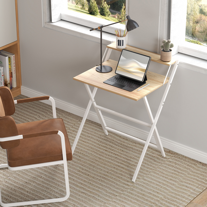 HOMCOM 70 cm Folding Computer Desk for Small Spaces Bedroom