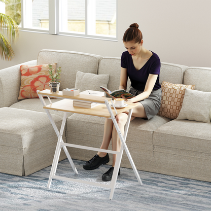 HOMCOM 70 cm Folding Computer Desk for Small Spaces Bedroom