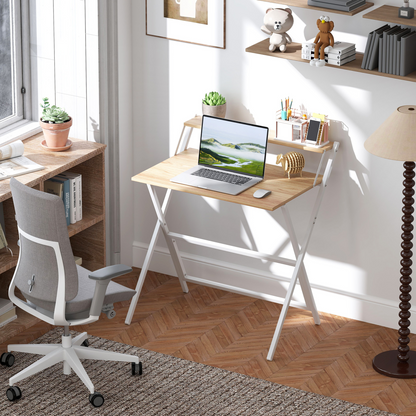 HOMCOM 81.5 cm Folding Computer Desk for Small Spaces Bedroom