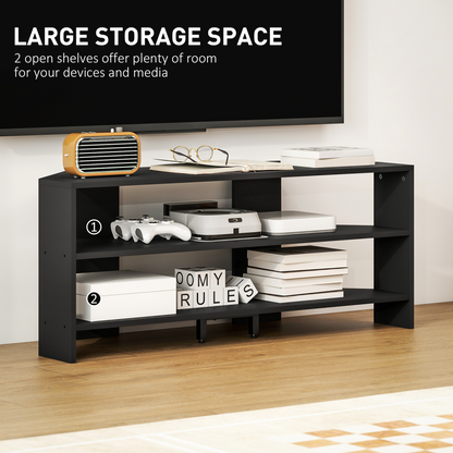 HOMCOM Corner TV Stand, TV Unit with Open Shelves for 47 Inch TV