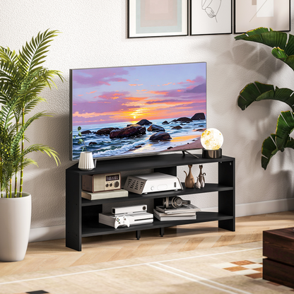 HOMCOM Corner TV Stand, TV Unit with Open Shelves for 47 Inch TV