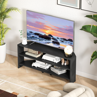 HOMCOM Corner TV Stand, TV Unit with Open Shelves for 47 Inch TV