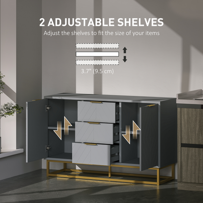 HOMCOM Sideboard Storage Cabinet with Adjustable Shelves