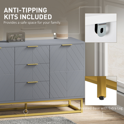 HOMCOM Sideboard Storage Cabinet with Adjustable Shelves
