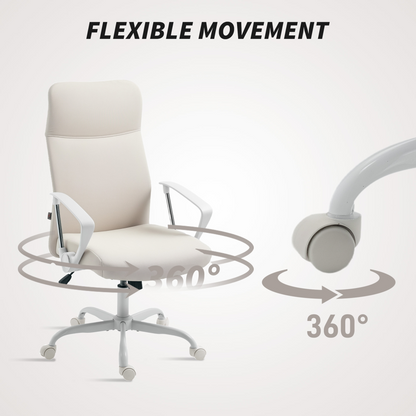 HOMCOM High Back Office Chair, Computer Desk Chair for Home
