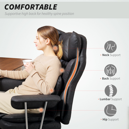 HOMCOM Office Chair, High Back Leathaire Desk Chair for Home