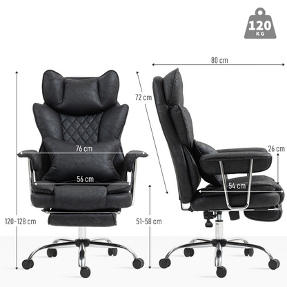 HOMCOM Office Chair, High Back Leathaire Desk Chair for Home