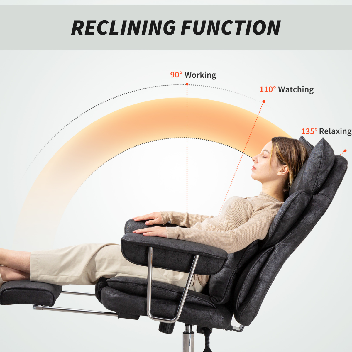 HOMCOM Office Chair, High Back Leathaire Desk Chair for Home