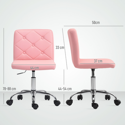 HOMCOM Modern Vanity Computer Desk Chair with Rolling Wheels