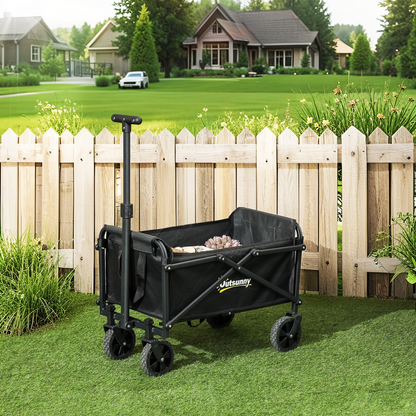 Outsunny 41L Festival Trolley, 60kg Heavy Duty Folding Trolley Cart, Black