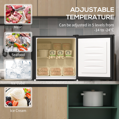 HOMCOM 35L Tabletop Freezer with Removable Wire Shelf and Two Keys, Black
