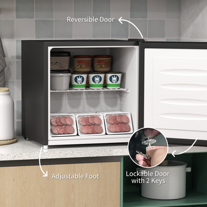 HOMCOM 35L Tabletop Freezer with Removable Wire Shelf and Two Keys, Black