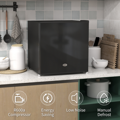 HOMCOM 35L Tabletop Freezer with Removable Wire Shelf and Two Keys, Black