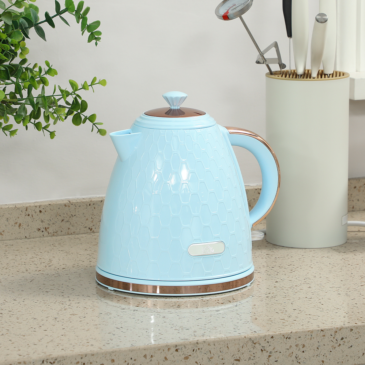 HOMCOM Electric Kettle, Fast Boil, 1.7L, 3kW, Auto Shut-off