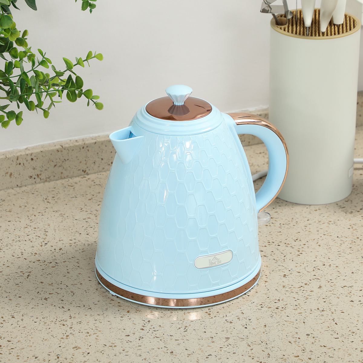 HOMCOM Electric Kettle, Fast Boil, 1.7L, 3kW, Auto Shut-off
