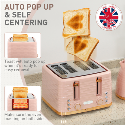 HOMCOM Kettle and Toaster Set 1.7L Kettle & 4 Slice Toaster