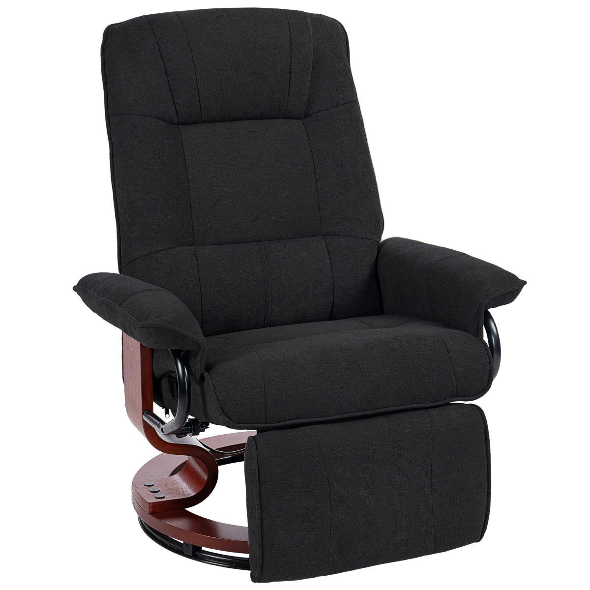 HOMCOM Manual Recliner Swivel Reclining Chair with Footrest Armrests