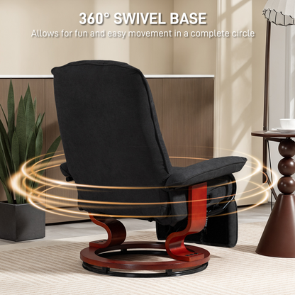 HOMCOM Manual Recliner Swivel Reclining Chair with Footrest Armrests
