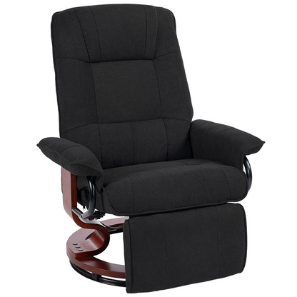 HOMCOM Manual Recliner Swivel Reclining Chair with Footrest Armrests