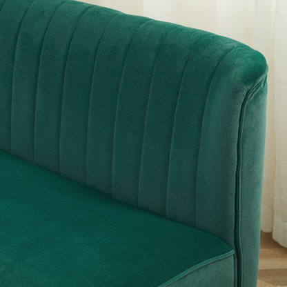 HOMCOM Velvet-Feel Double Sofa w/ Wood Frame Foam Padding High Back