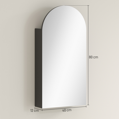 HOMCOM Bathroom Mirror Cabinet with Adjustable Glass Shelves