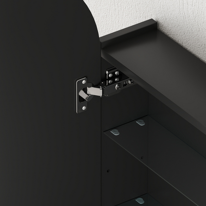 HOMCOM Bathroom Mirror Cabinet with Adjustable Glass Shelves