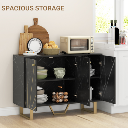 HOMCOM Sideboard Storage Cupboard with Metal Legs for Living Room