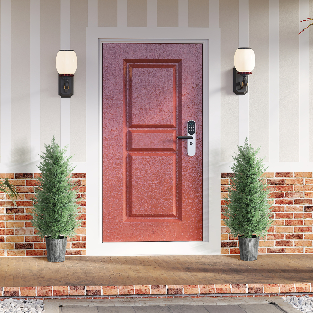 HOMCOM Artificial Cypress Trees with PE Leaves for Indoor Outdoor