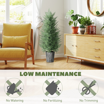 HOMCOM Artificial Cypress Trees with PE Leaves for Indoor Outdoor
