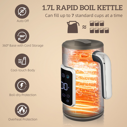 HOMCOM Rapid Boil Kettle and Toaster Set Crumb Tray